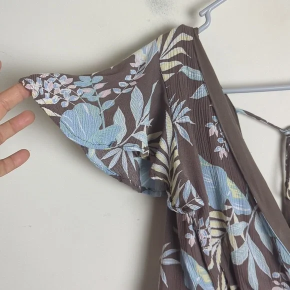 Maxi Gauze Walk-Through Boho Dress Romper Tropical Women's Size 1X - Picture 7 of 14